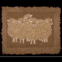 Sheep -  handmade paper and wool